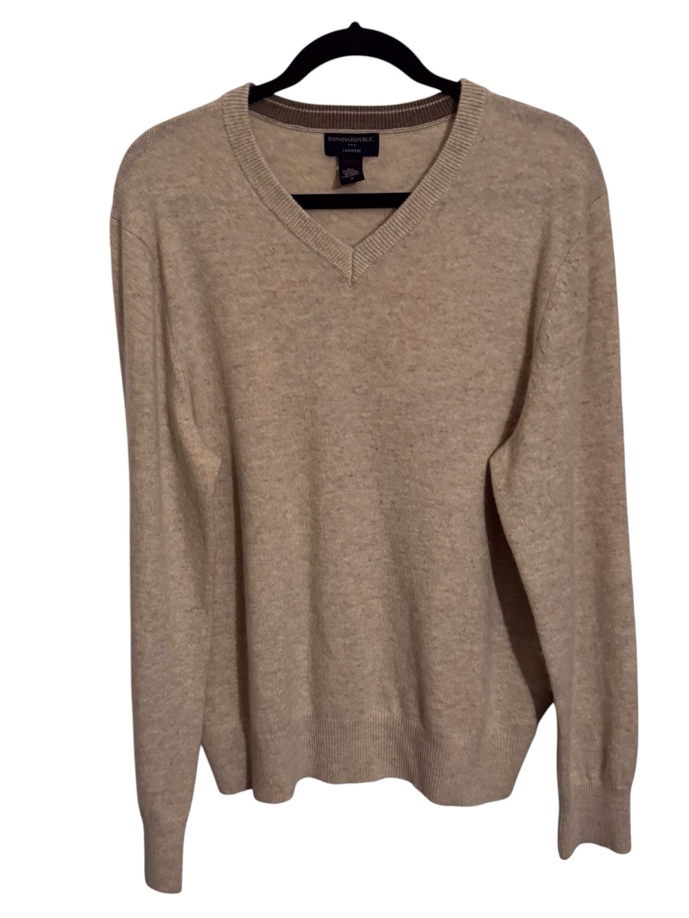 Banana Republic Men’s Size Medium Brown Cashmere Sweater Pullover V-Neck